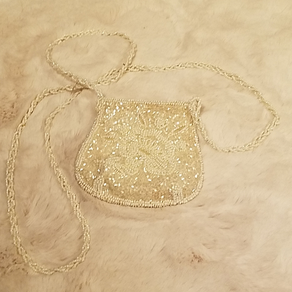 Silk beaded shoulder bag